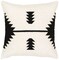 Tiwari Home 20" Cream and Black Southwestern Style Square Throw Pillow Cover with Knife Edge